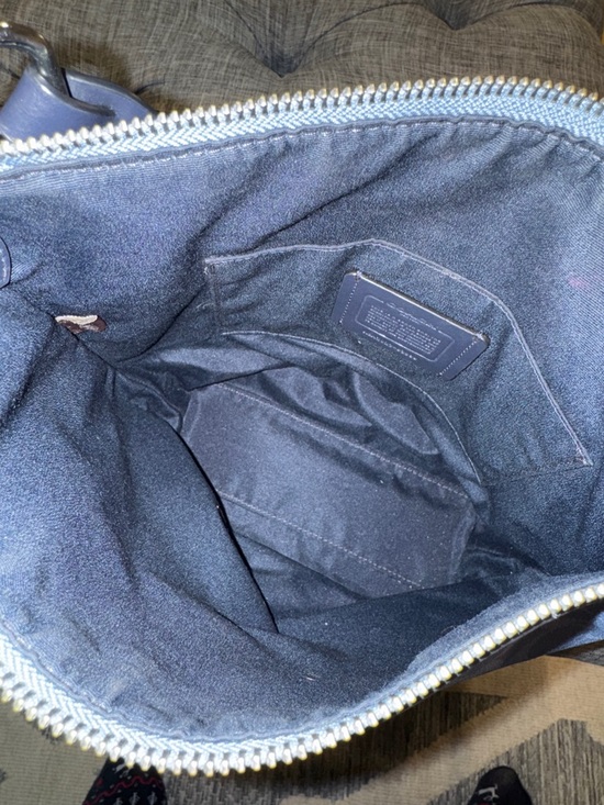 Coach Abby Duffle Blue Signature Monogram Hobo Bag - Picture 14 of 17